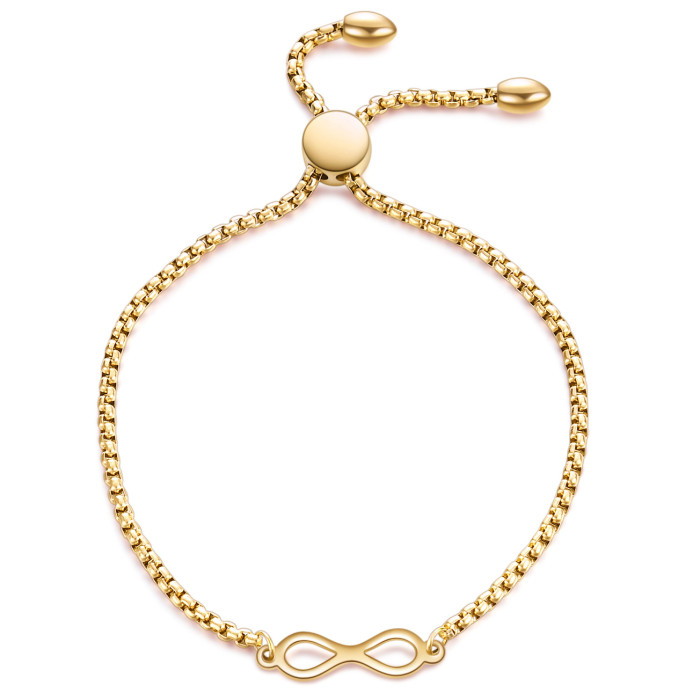Manufacturer Wholesale European and American Fashion Simple New 24MM Adjustable Size Bracelet Single 8 Infinity Bracelet Wholesale