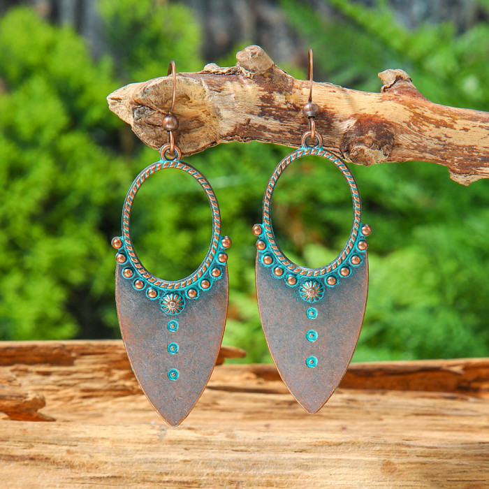 Vintage Metal Earrings Wholesale Bohemian Ethnic Style Personality Exaggerated Drop Earrings Vacation Style Earrings...