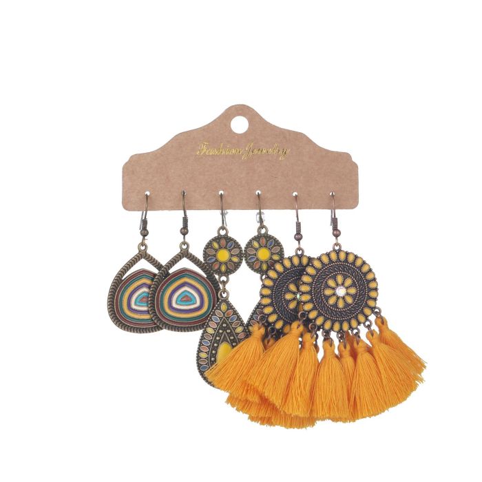 Trendy Earrings for Women, Creative New Tassel Earrings, Flower Shell Gold Geometric Drop Earrings