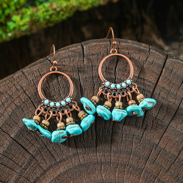 Cross-border Hot-Selling Vintage Bohemian Style Handmade Tassel Earrings Travel Vacation Personality Creative Ear Jewelry