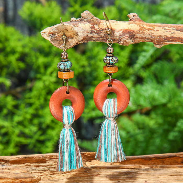 Original Design Handmade Woven Tassel Earrings Bohemian Bestsellers Vintage Long Vacation Earrings