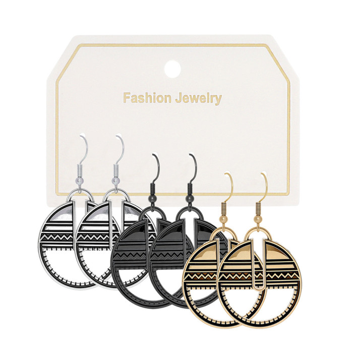 New Hot-Selling Ethnic Style Metal Earrings Personality Geometric Round Hollow Water Drop Earrings Butterfly Earrings...