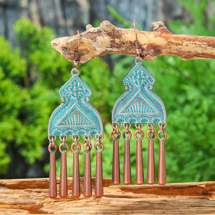 Vintage Metal Earrings Wholesale Bohemian Ethnic Style Personality Exaggerated Drop Earrings Vacation Style Earrings...