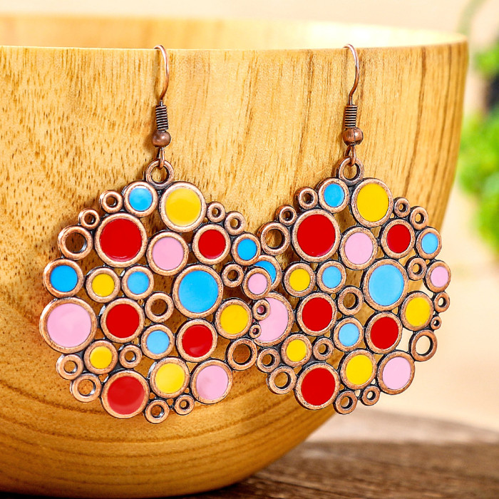Hot-Selling Earrings Multi-Piece Set Ethnic Style Colorful Dopamine Water Drop Shape Oil Drop Earrings Manufacturer W...