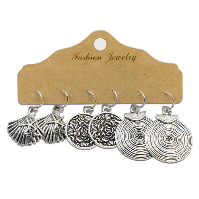 Ethnic Style Earrings Set for Women, Unique Vintage Tassel Accessories, Fashion Multi-Pair Card Earrings Wholesale, J...