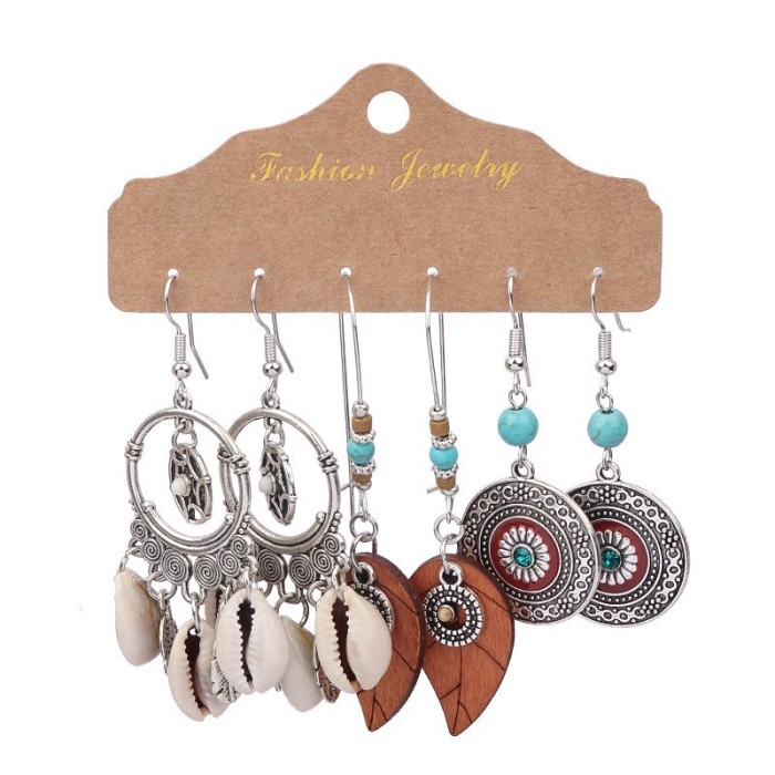 Bohemian Rice Bead Earrings Amazon New Accessories Vintage Water Drop Feather Dream Catcher Earrings Wholesale