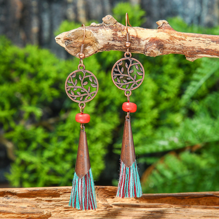 Original Design Handmade Woven Tassel Earrings Bohemian Bestsellers Vintage Long Vacation Earrings