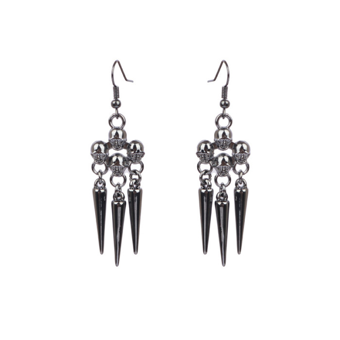 New European and American Halloween Earrings Horror Funny Skull Spider Web Earrings Dark Style Accessories Factory Direct Sale
