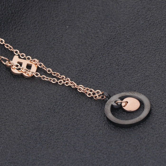 New 15MM Fashion Love Round Smooth Hollow Pendant Collarbone Chain Laser Logo Wholesale, Necklaces
