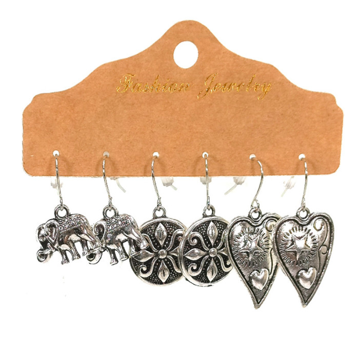 Hot Selling Set Tassel Earrings Exaggerated Jewelry Three-Pair Earring Set Ethnic Style Jewelry Wholesale, Jewelry Sets