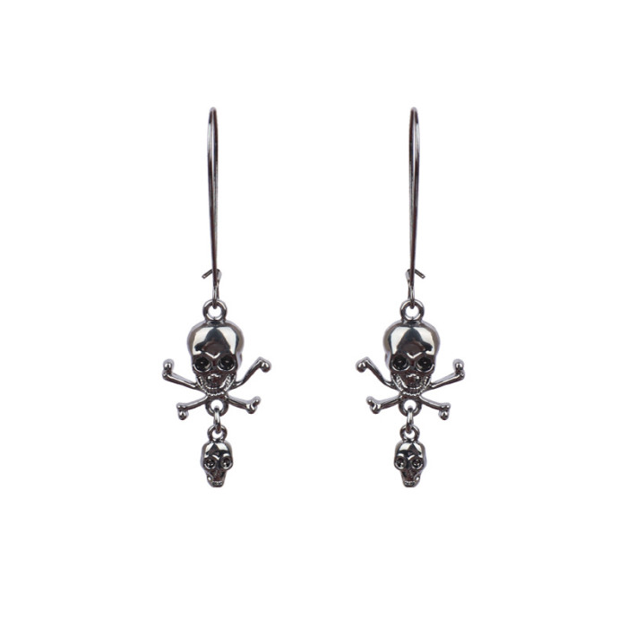 New European and American Halloween Earrings Horror Funny Skull Spider Web Earrings Dark Style Accessories Factory Direct Sale