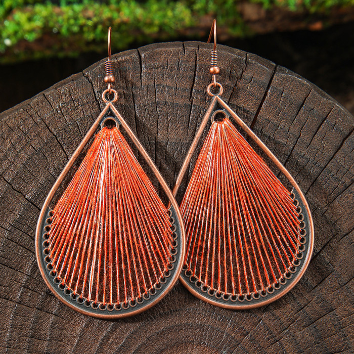 Cross-border Hot-Selling Vintage Bohemian Style Handmade Tassel Earrings Travel Vacation Personality Creative Ear Jewelry