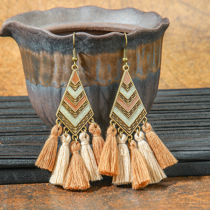 Hot Selling Vintage Earrings Long Geometric Tassel Earrings Set Bohemian Ear Jewelry Wholesale Yiwu, Jewelry Sets