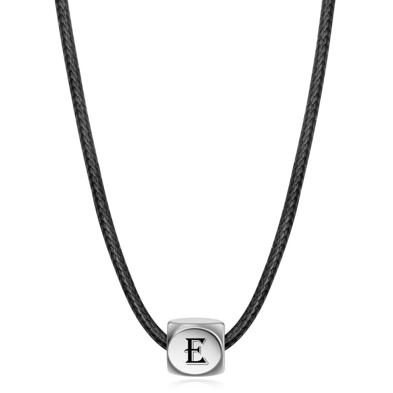 Amazon Wish Cube Dice 12MM Personalized Titanium Steel Necklace European and American Trendy 26 Letters and Numbers Women's Necklace