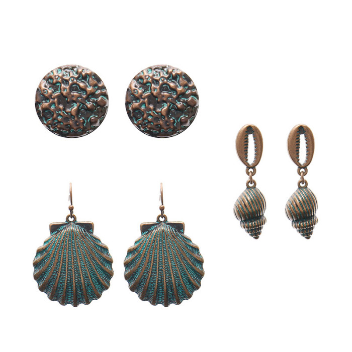 Exaggerated Retro Earring Set Fashion Ethnic Style Trendy Accessories Earrings 3-Pair Combination Wholesale, Jewelry...
