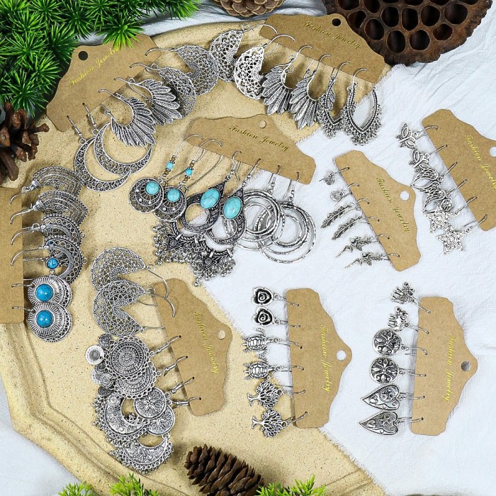 Vintage Ethnic Style Jewelry Silver Color Personality Design Butterfly Earrings Elephant Turtle Star Earrings Source
