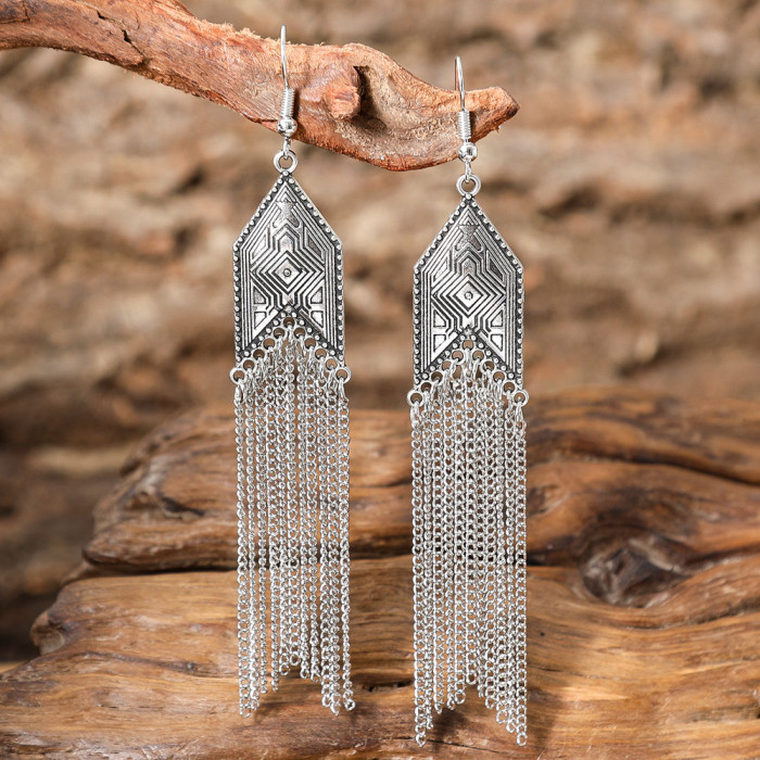 New Fashion Chain Earrings Retro Simple Versatile Ear Accessories Elegant Long Tassel Earrings Wholesale From Manufac...