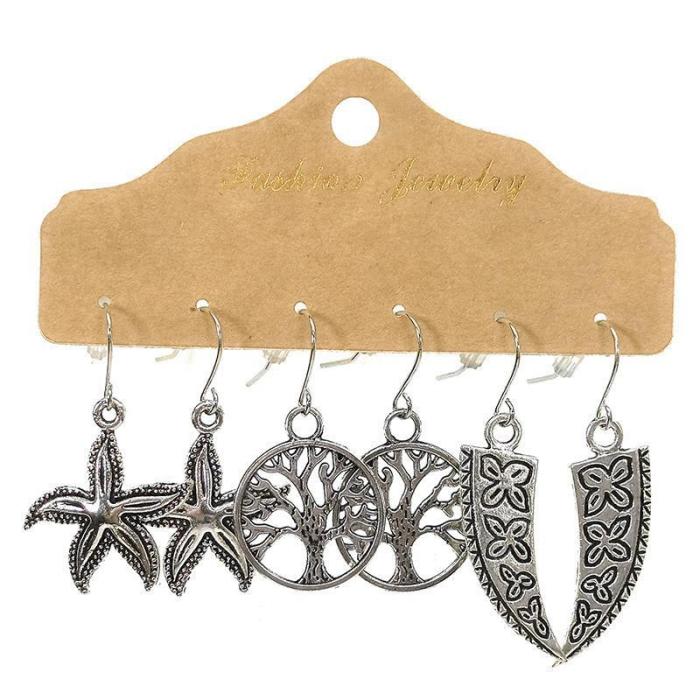 Amazon Hot Sale Bohemian Earrings Vintage Ethnic Hollow Tassel Bead Circle Earrings