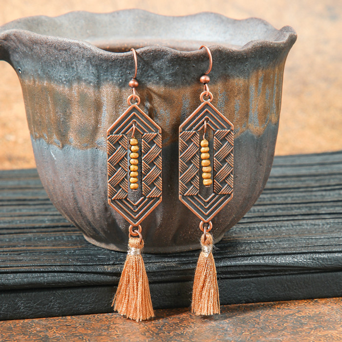 Hot Selling Vintage Earrings Long Geometric Tassel Earrings Set Bohemian Ear Jewelry Wholesale Yiwu, Jewelry Sets