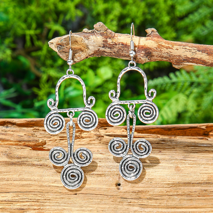Vintage Metal Earrings Wholesale Bohemian Ethnic Style Personality Exaggerated Drop Earrings Vacation Style Earrings...