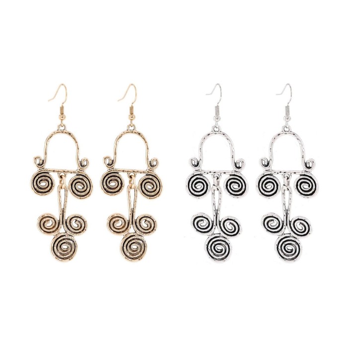 Vintage Metal Earrings Wholesale Bohemian Ethnic Style Personality Exaggerated Drop Earrings Vacation Style Earrings...