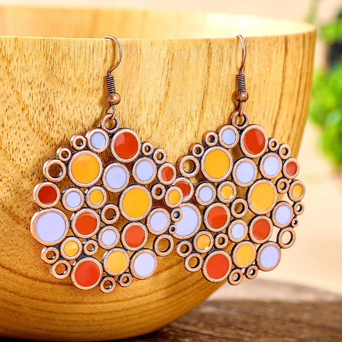 Hot-Selling Earrings Multi-Piece Set Ethnic Style Colorful Dopamine Water Drop Shape Oil Drop Earrings Manufacturer W...