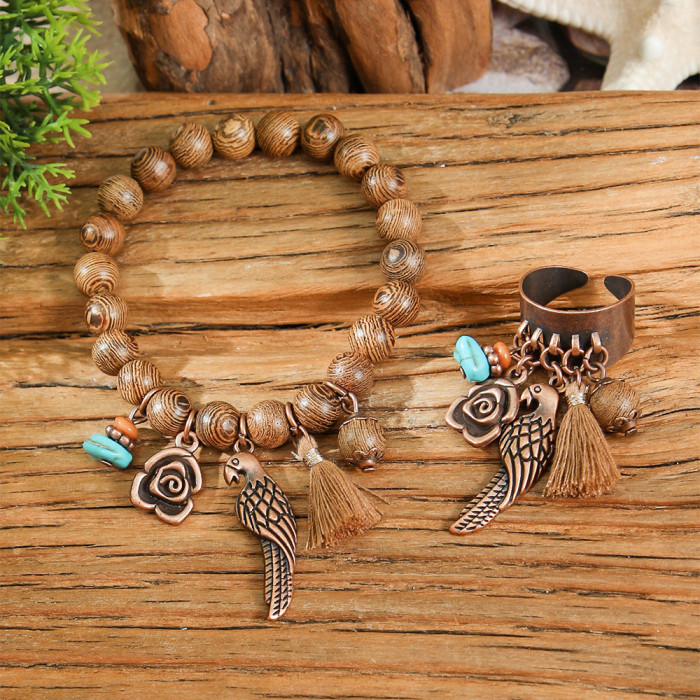 Hot-Selling Jewelry Set Ethnic Style Creative Leopard Necklace Personality Versatile Bracelet Earrings Wholesale