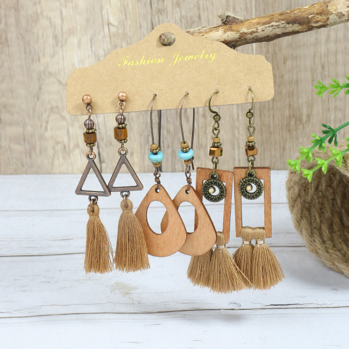 Exaggerated Earrings Set Bohemian Long Vacation Versatile Earrings Niche Style Earrings for Women Wholesale, Jewelry...