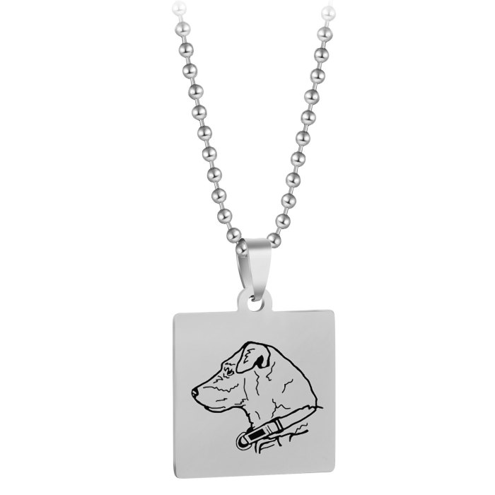 Manufacturer Wholesale Dog Tag Laser Animal Shape Pet Military Tag Stainless Steel Three-Color Blank Military Tag Pen...