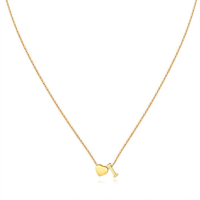 DIY Three-Dimensional Heart New Necklace Personalized 26 English Letters Name Matching Necklace for Women Versatile C...