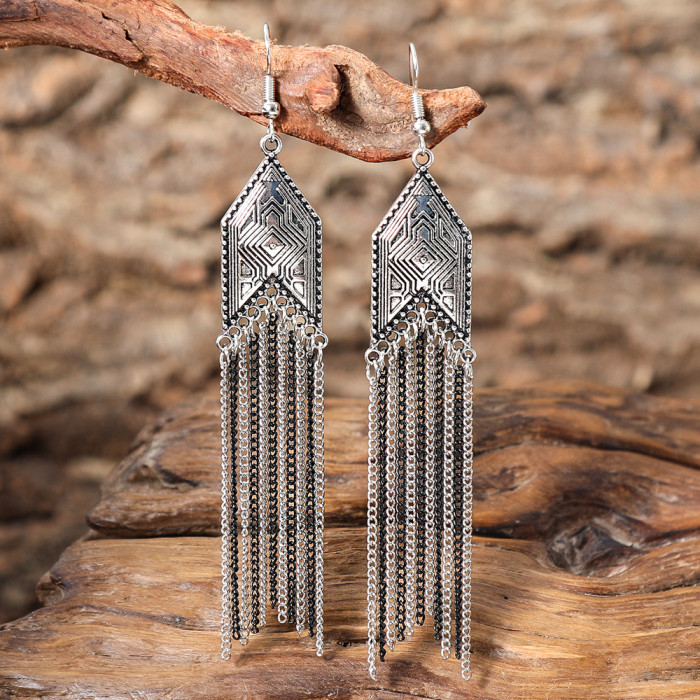 New Fashion Chain Earrings Retro Simple Versatile Ear Accessories Elegant Long Tassel Earrings Wholesale From Manufac...