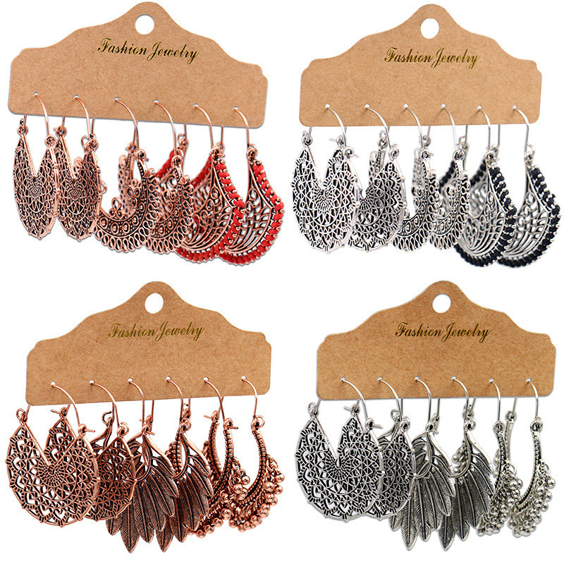 Cross-Border Set Earrings for Women Nepal Fashion Alloy Accessories Creative Punk U-Shaped Earrings Wholesale