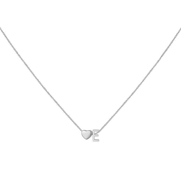 DIY Three-Dimensional Heart New Necklace Personalized 26 English Letters Name Matching Necklace for Women Versatile C...