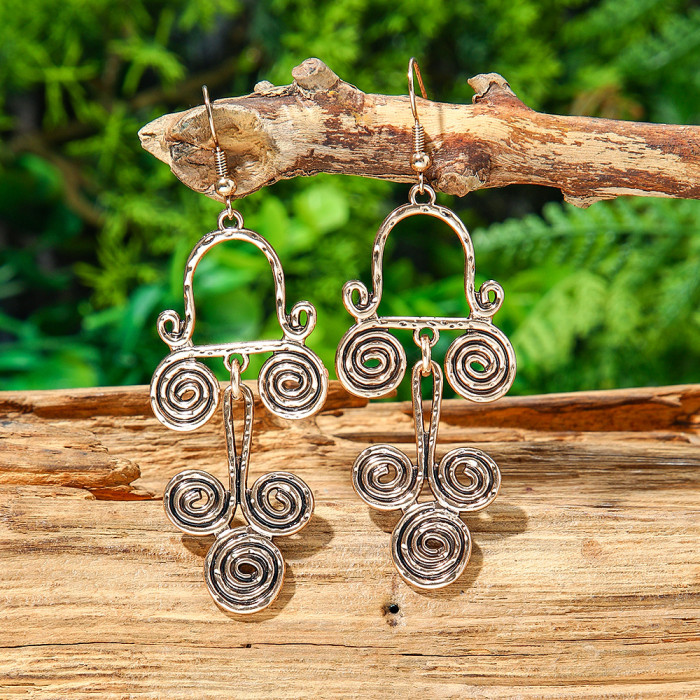 Vintage Metal Earrings Wholesale Bohemian Ethnic Style Personality Exaggerated Drop Earrings Vacation Style Earrings...