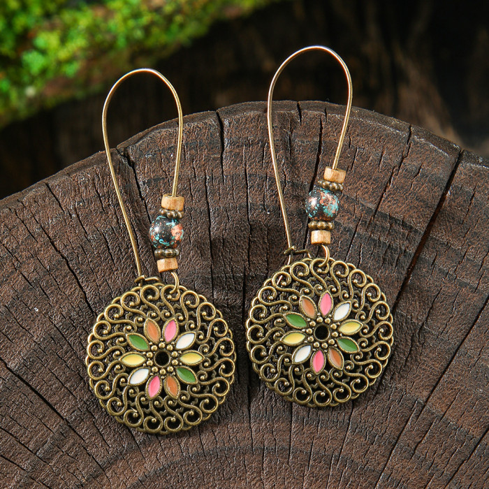 Cross-border Hot-Selling Vintage Bohemian Style Handmade Tassel Earrings Travel Vacation Personality Creative Ear Jewelry