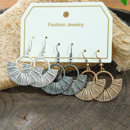 New Hot-Selling Ethnic Style Metal Earrings Personality Geometric Round Hollow Water Drop Earrings Butterfly Earrings Wholesale