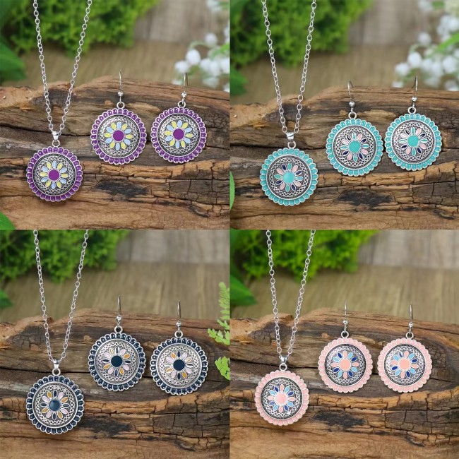 Hot Selling Oil Drop Earrings Versatile Personality Alloy Texture Sunflower Ear Jewelry Factory Direct Sale Wholesale