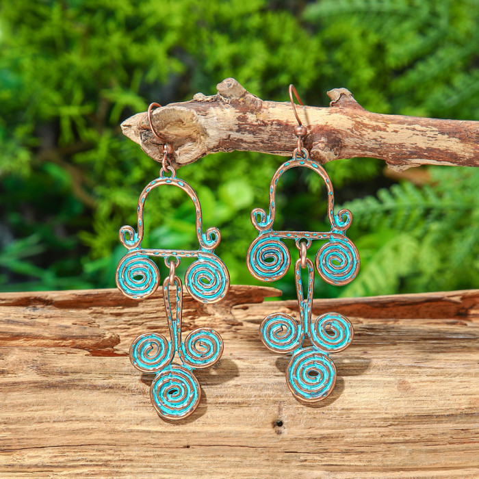 Vintage Metal Earrings Wholesale Bohemian Ethnic Style Personality Exaggerated Drop Earrings Vacation Style Earrings...
