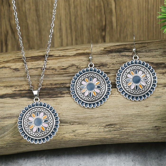 Hot Selling Oil Drop Earrings Versatile Personality Alloy Texture Sunflower Ear Jewelry Factory Direct Sale Wholesale