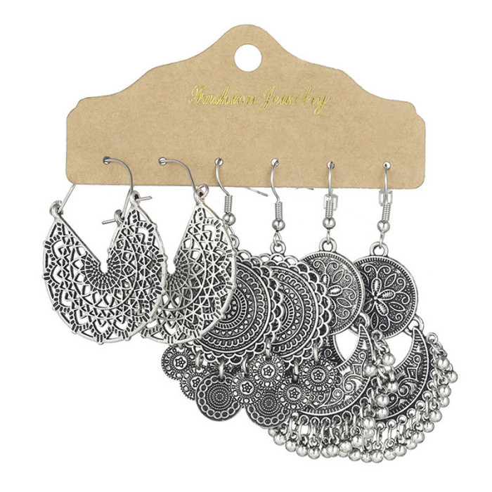 Vintage Ethnic Style Jewelry Silver Color Personality Design Butterfly Earrings Elephant Turtle Star Earrings Source