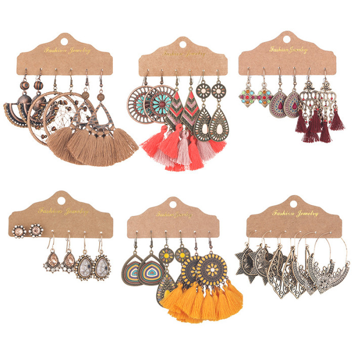 Trendy Earrings for Women, Creative New Tassel Earrings, Flower Shell Gold Geometric Drop Earrings