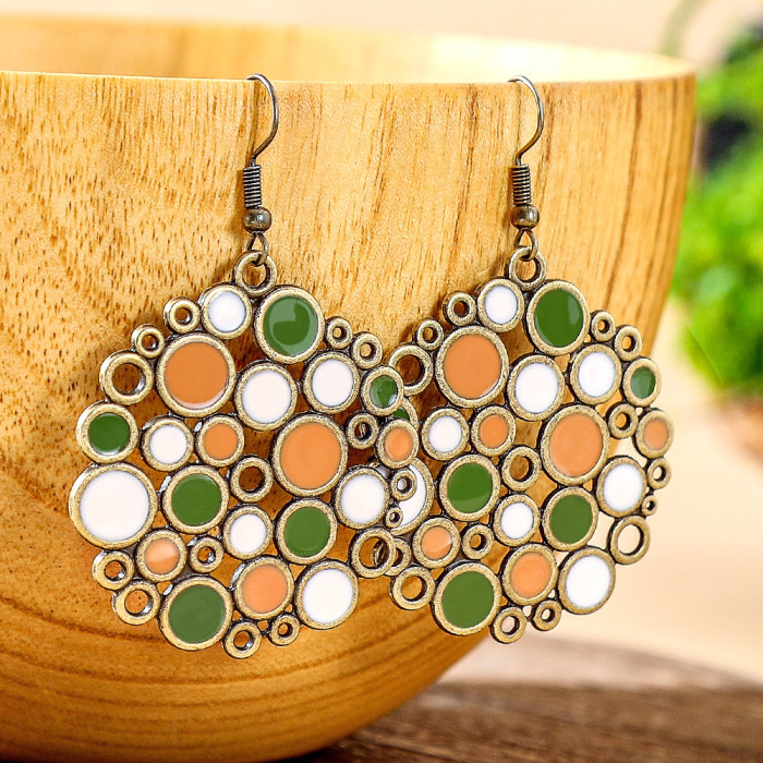 Hot-Selling Earrings Multi-Piece Set Ethnic Style Colorful Dopamine Water Drop Shape Oil Drop Earrings Manufacturer W...