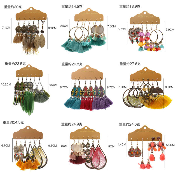 New Earrings Set for Women Korean Style Fresh Flower Large Hoop Earrings Bohemian Fashion Colorful Accessories, Jewel...