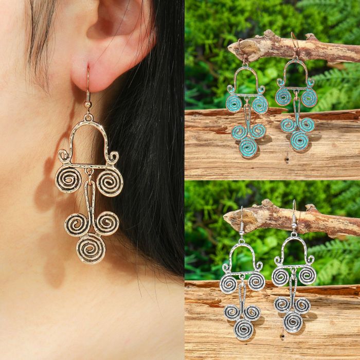 Vintage Metal Earrings Wholesale Bohemian Ethnic Style Personality Exaggerated Drop Earrings Vacation Style Earrings...