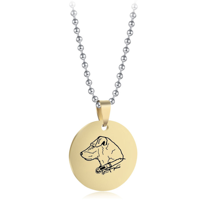 Manufacturer Wholesale Dog Tag Laser Animal Shape Pet Military Tag Stainless Steel Three-Color Blank Military Tag Pen...
