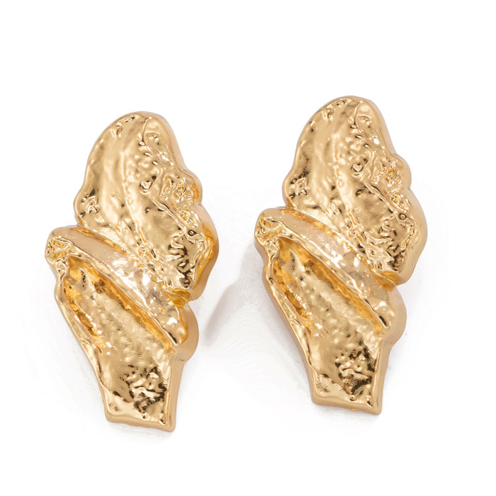 Jewelry Irregular Hollow Twisted Hoop Earrings Geometric Alloy Simple Style Earrings