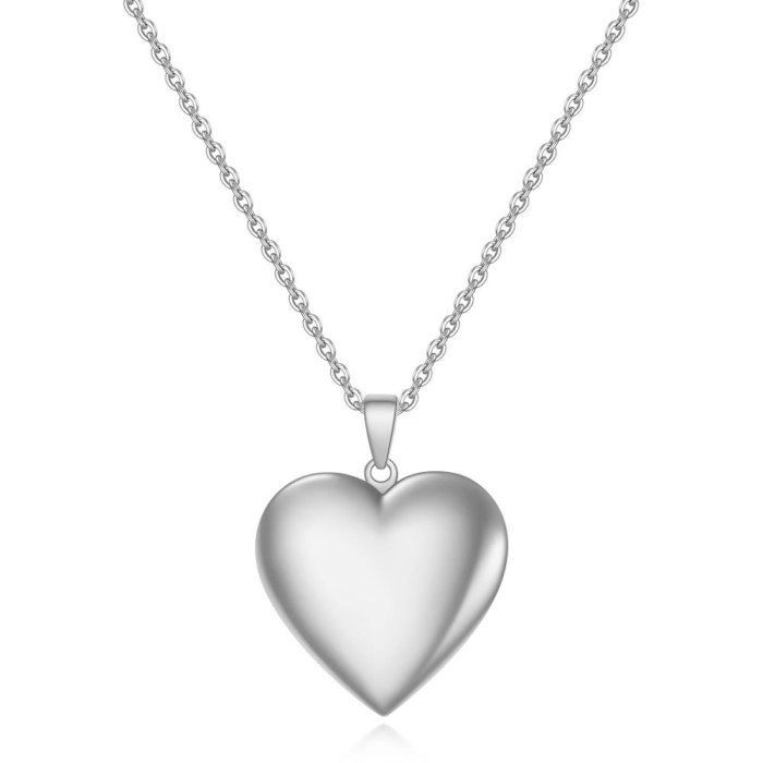 European and American Amazon Creative 29MM Commemorative Openable Heart-Shaped Titanium Steel Heart Glossy Necklace Stainless Steel Engravable