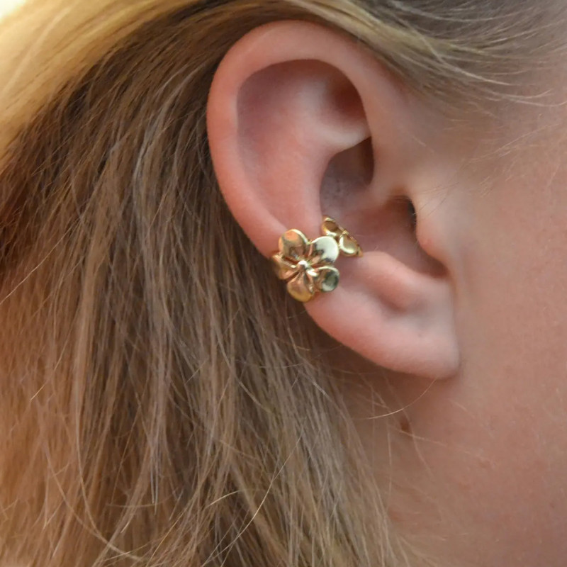 European and American Cross-Border Jewelry Beach Vacation Style Starfish Scallop Pendant Earrings Design Sense Ins Metal Flower Ear Clips