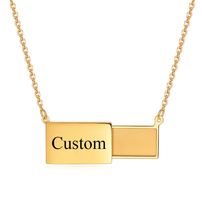40MM Creative Pull-out Photo Envelope Necklace Valentine's Day Gift Stainless Steel Hot Sale Wholesale for Women