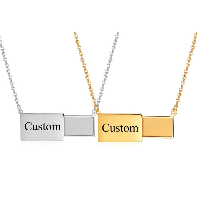40MM Creative Pull-out Photo Envelope Necklace Valentine's Day Gift Stainless Steel Hot Sale Wholesale for Women